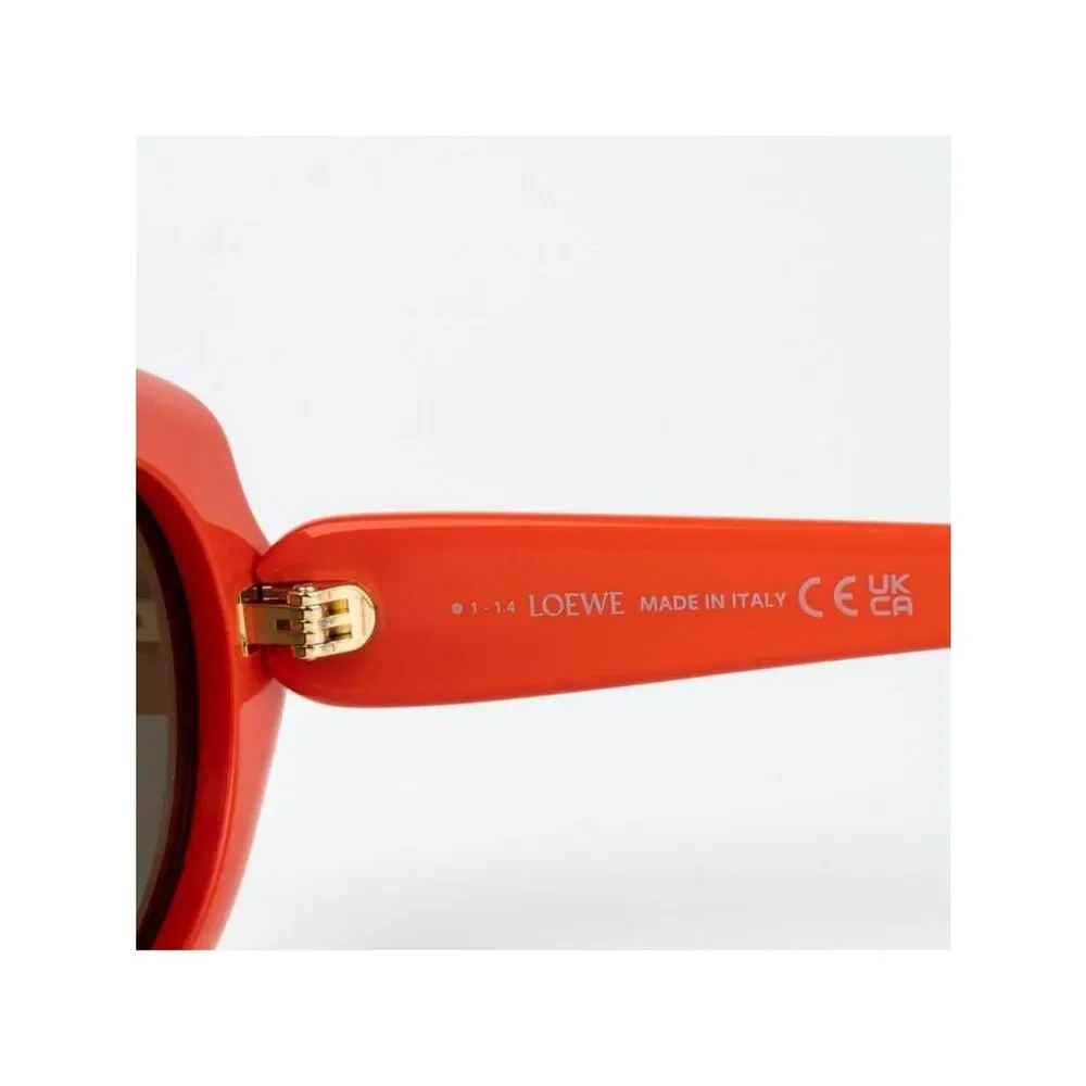 Loewe Women Sunglasses Orange Brown Oval LW40147F 42E NEW AUTHENTIC